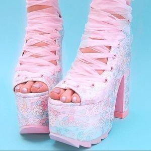 YRU LITTLE TWIN STARS BALLET BAE PLATFORM HEELS